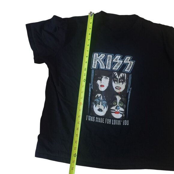 Kiss Unisex I Was Made For Lovin You Graphic Band T Shirt Size L Short Sleeve - Picture 4 of 5